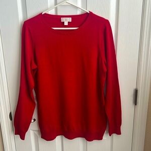 Belle Kim‎ Gravel Red Knit Sweater Womens Medium Long Sleeve Casual